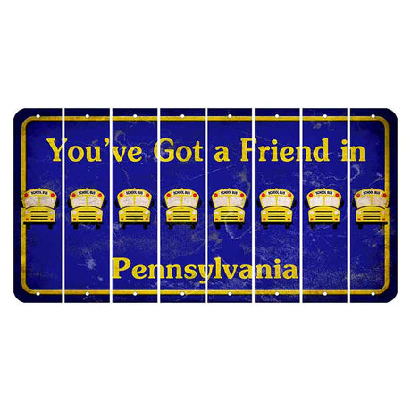 Pennsylvania Youve Got a Friend Cut License Plate Strips (Set of 8) School Bus