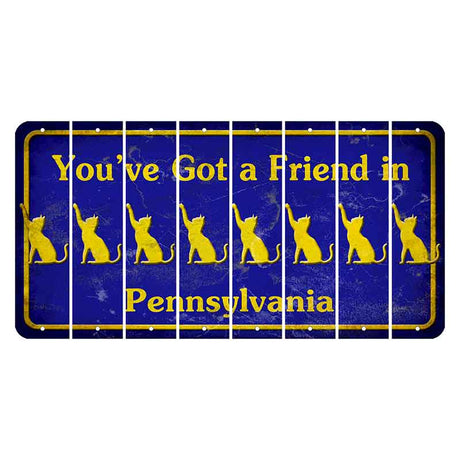 Pennsylvania Youve Got a Friend Cut License Plate Strips (Set of 8) Cat