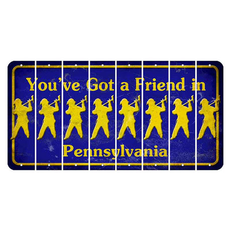 Pennsylvania Youve Got a Friend Cut License Plate Strips (Set of 8) Fireman with Axe