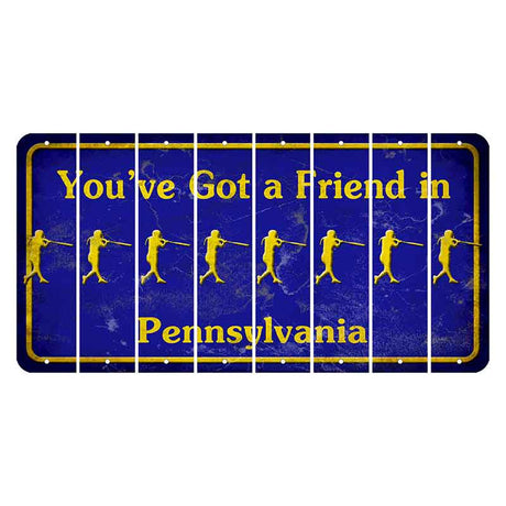 Pennsylvania Youve Got a Friend Cut License Plate Strips (Set of 8) Softball Batter