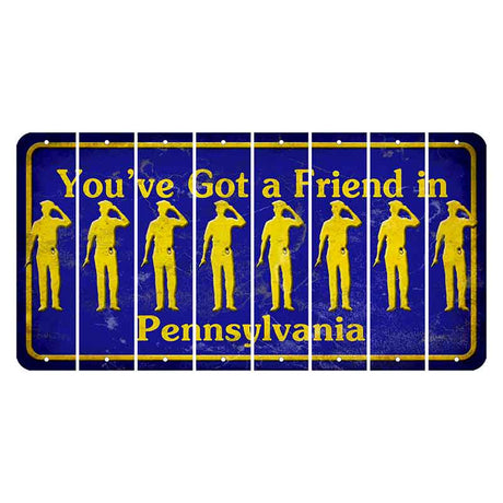 Pennsylvania Youve Got a Friend Cut License Plate Strips (Set of 8) Police Officer