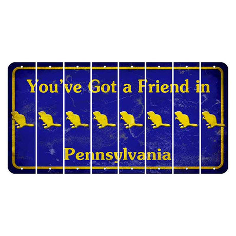 Pennsylvania Youve Got a Friend Cut License Plate Strips (Set of 8) Beaver