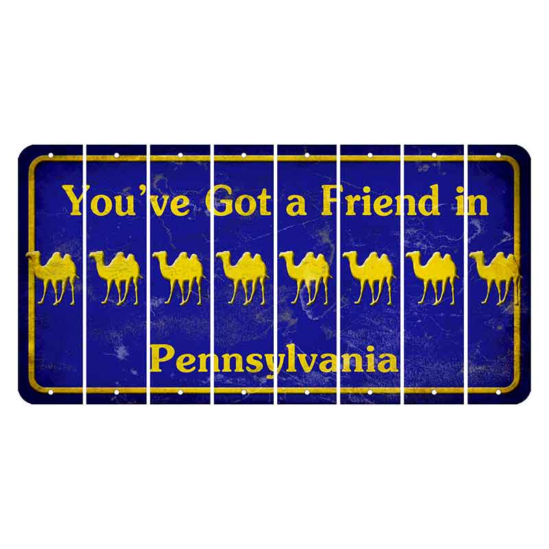 Pennsylvania Youve Got a Friend Cut License Plate Strips (Set of 8) Camel