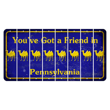 Pennsylvania Youve Got a Friend Cut License Plate Strips (Set of 8) Camel