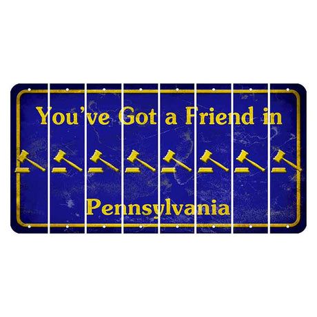 Pennsylvania Youve Got a Friend Cut License Plate Strips (Set of 8) Gavel