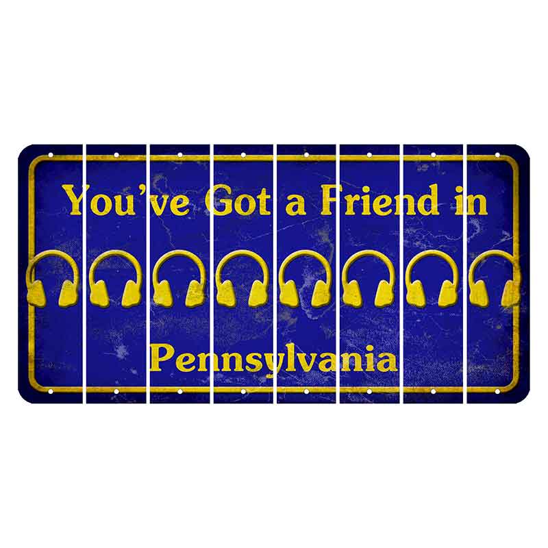 Pennsylvania Youve Got a Friend Cut License Plate Strips (Set of 8) Headphones