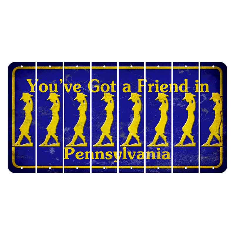 Pennsylvania Youve Got a Friend Cut License Plate Strips (Set of 8) Cowgirl - Leaning