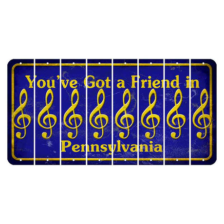 Pennsylvania Youve Got a Friend Cut License Plate Strips (Set of 8) Music Note