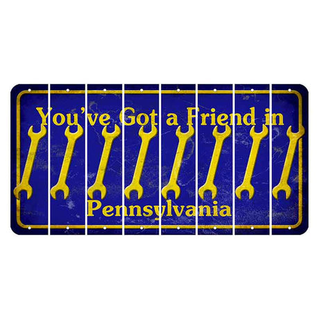 Pennsylvania Youve Got a Friend Cut License Plate Strips (Set of 8) Wrench