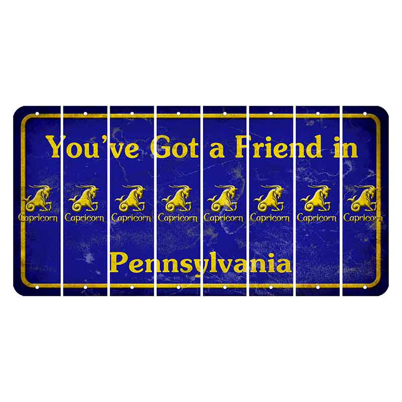 Pennsylvania Youve Got a Friend Cut License Plate Strips (Set of 8) Zodiac Sign - Capricorn