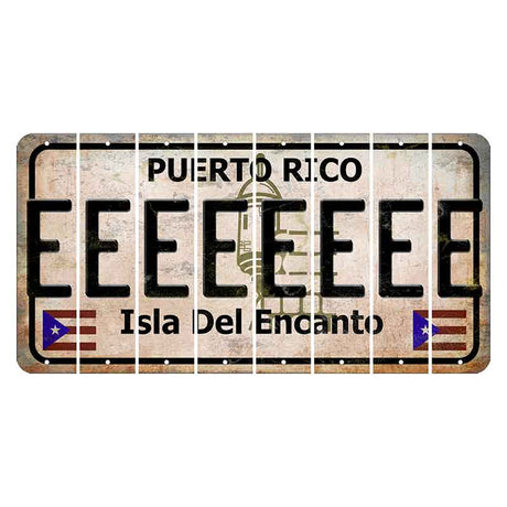 Puerto Rico White Isla Del Encanto Cut License Plate Strips (Set of 8) E