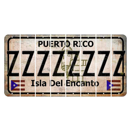 Puerto Rico White Isla Del Encanto Cut License Plate Strips (Set of 8) Z