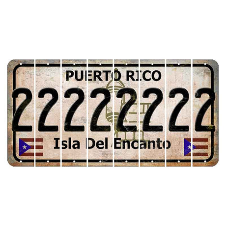 Puerto Rico White Isla Del Encanto Cut License Plate Strips (Set of 8) 2