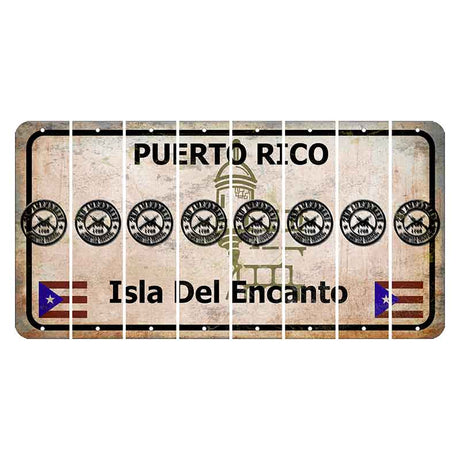 Puerto Rico White Isla Del Encanto Cut License Plate Strips (Set of 8) 2nd Amendment