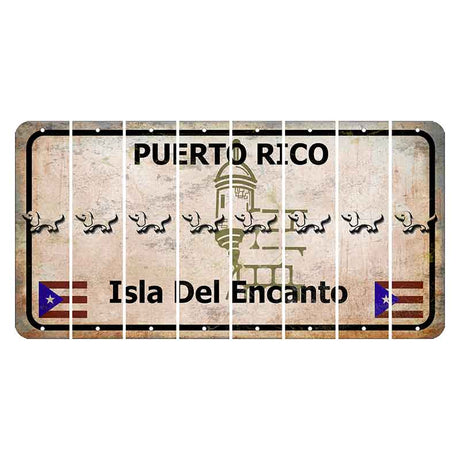 Puerto Rico White Isla Del Encanto Cut License Plate Strips (Set of 8) Dog