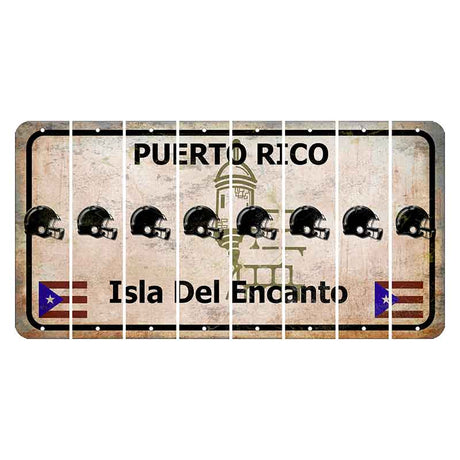 Puerto Rico White Isla Del Encanto Cut License Plate Strips (Set of 8) Football Helmet