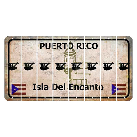 Puerto Rico White Isla Del Encanto Cut License Plate Strips (Set of 8) Sloth