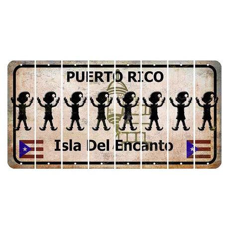 Puerto Rico White Isla Del Encanto Cut License Plate Strips (Set of 8) Elf