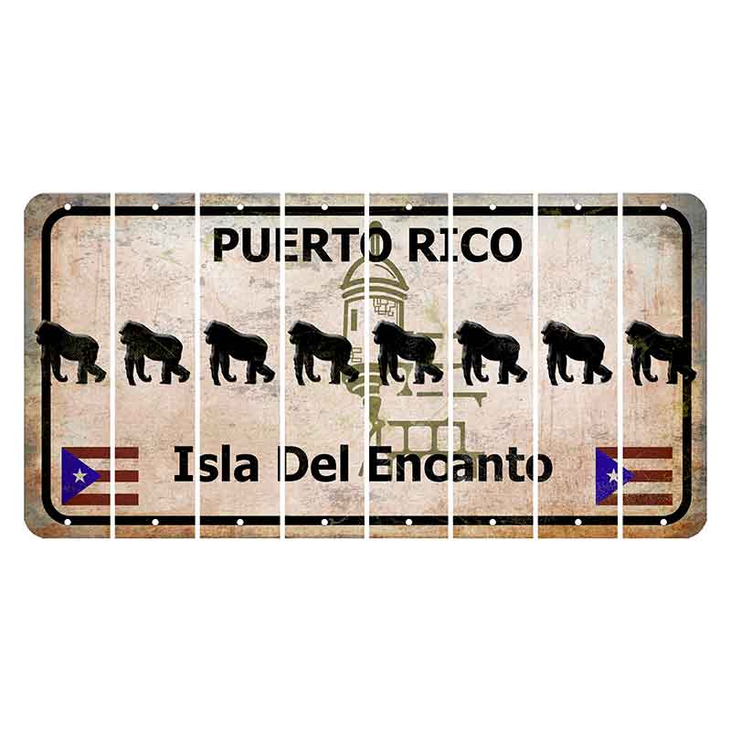 Puerto Rico White Isla Del Encanto Cut License Plate Strips (Set of 8) Gorilla