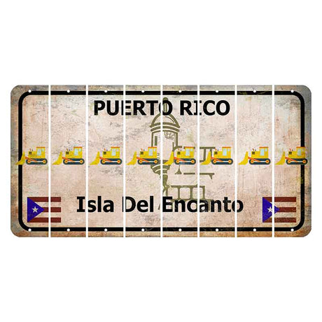 Puerto Rico White Isla Del Encanto Cut License Plate Strips (Set of 8) Dozer