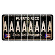 Puerto Rico Black Isla Del Encanto Cut License Plate Strips (Set of 8) A