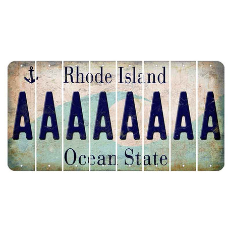 Rhode Island Wave Cut License Plate Strips (Set of 8) A