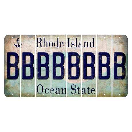 Rhode Island Wave Cut License Plate Strips (Set of 8) B