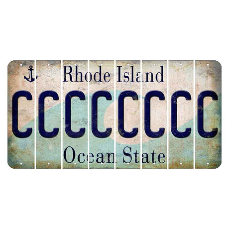 Rhode Island Wave Cut License Plate Strips (Set of 8) C