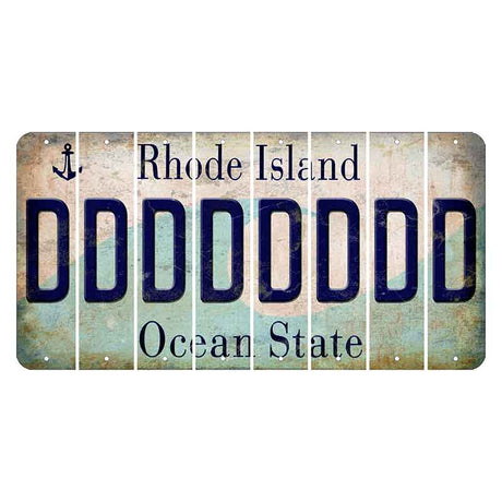 Rhode Island Wave Cut License Plate Strips (Set of 8) D