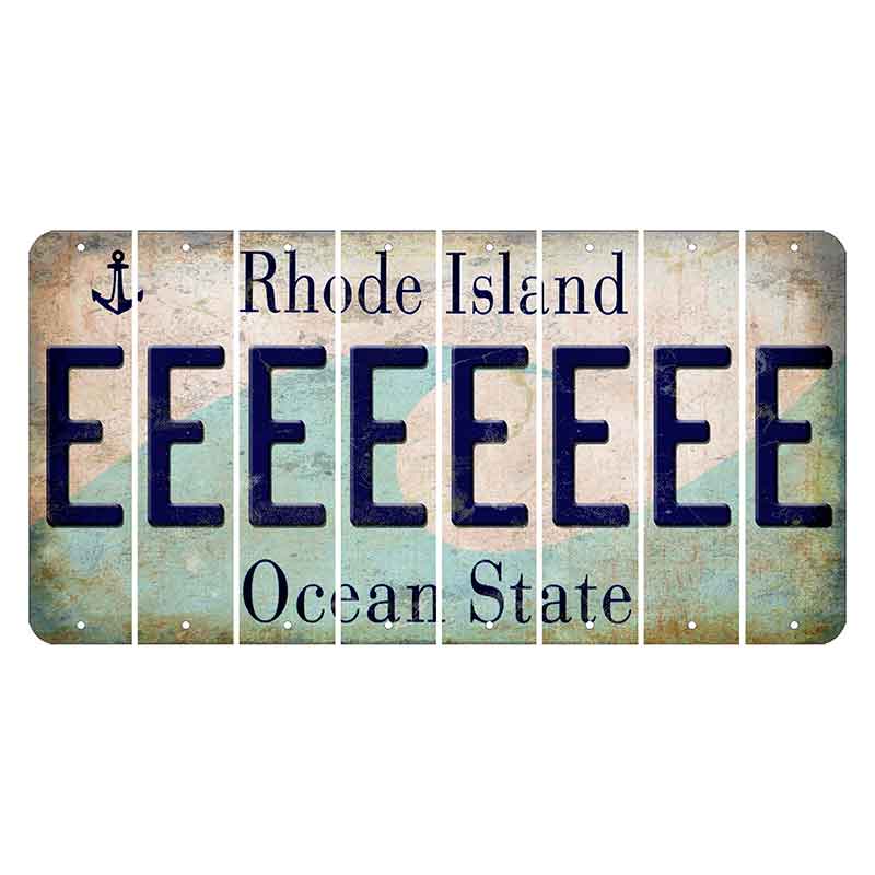 Rhode Island Wave Cut License Plate Strips (Set of 8) E