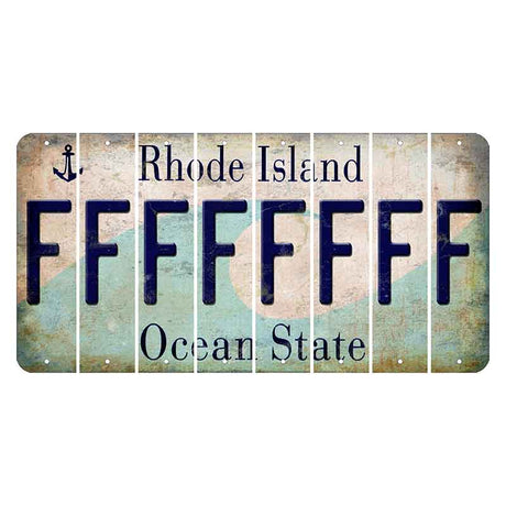 Rhode Island Wave Cut License Plate Strips (Set of 8) F