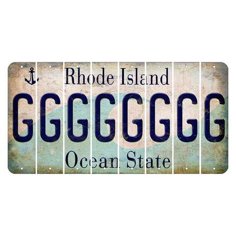 Rhode Island Wave Cut License Plate Strips (Set of 8) G