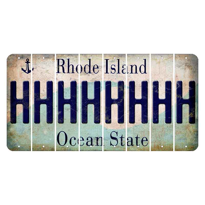 Rhode Island Wave Cut License Plate Strips (Set of 8) H