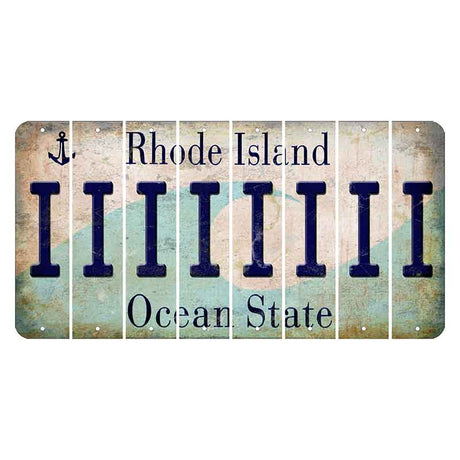 Rhode Island Wave Cut License Plate Strips (Set of 8) I