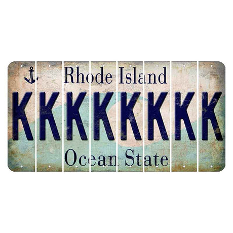 Rhode Island Wave Cut License Plate Strips (Set of 8) K