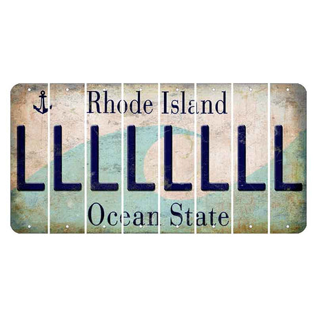 Rhode Island Wave Cut License Plate Strips (Set of 8)