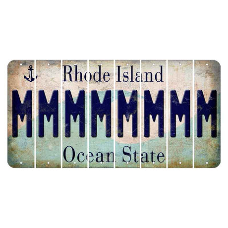 Rhode Island Wave Cut License Plate Strips (Set of 8) M