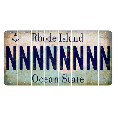 Rhode Island Wave Cut License Plate Strips (Set of 8) N