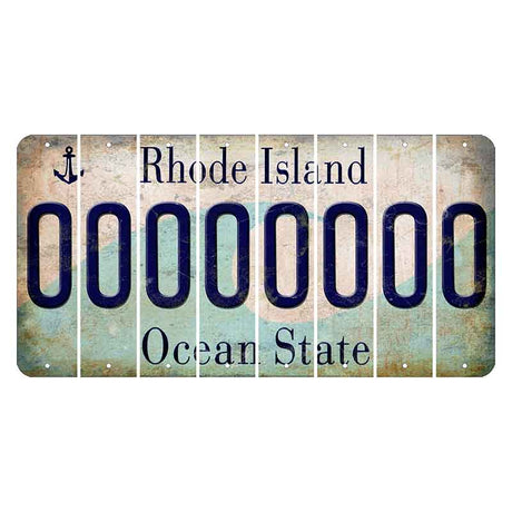 Rhode Island Wave Cut License Plate Strips (Set of 8) O