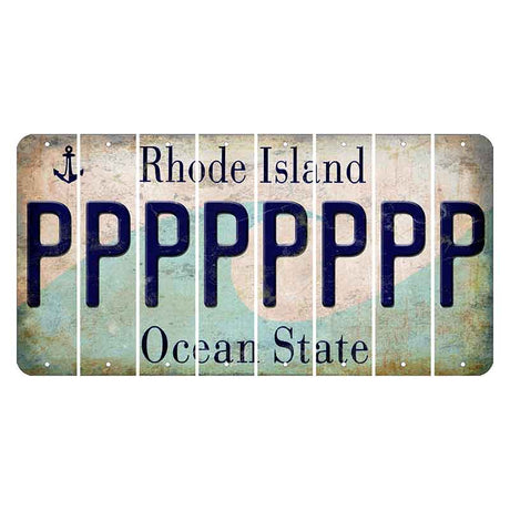 Rhode Island Wave Cut License Plate Strips (Set of 8) P