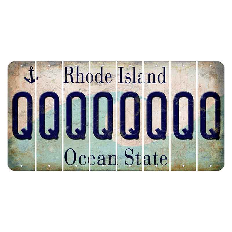 Rhode Island Wave Cut License Plate Strips (Set of 8) Q