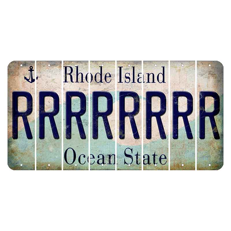 Rhode Island Wave Cut License Plate Strips (Set of 8) R