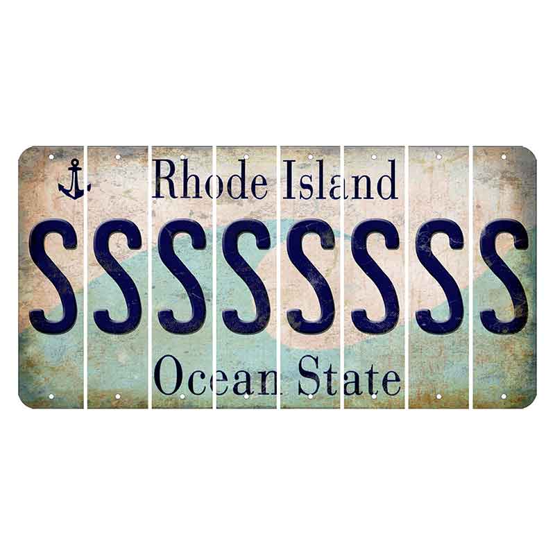 Rhode Island Wave Cut License Plate Strips (Set of 8) S