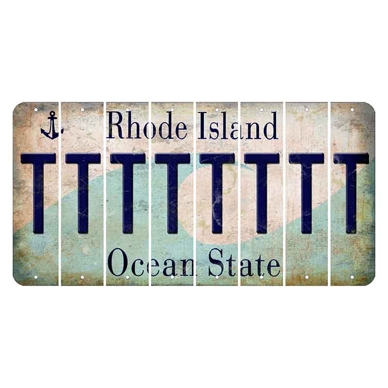 Rhode Island Wave Cut License Plate Strips (Set of 8) T