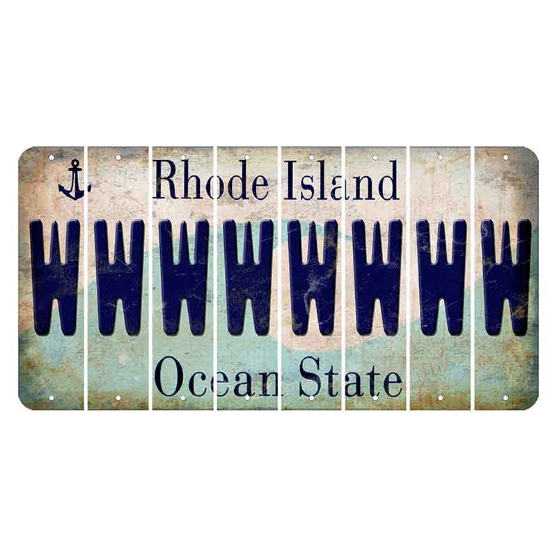 Rhode Island Wave Cut License Plate Strips (Set of 8) W