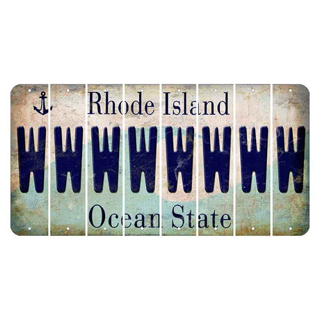 Rhode Island Wave Cut License Plate Strips (Set of 8) W