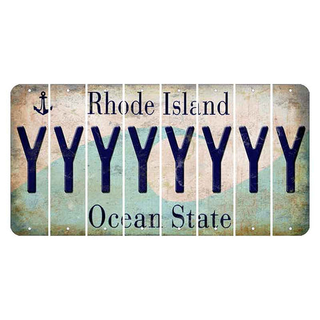 Rhode Island Wave Cut License Plate Strips (Set of 8) Y