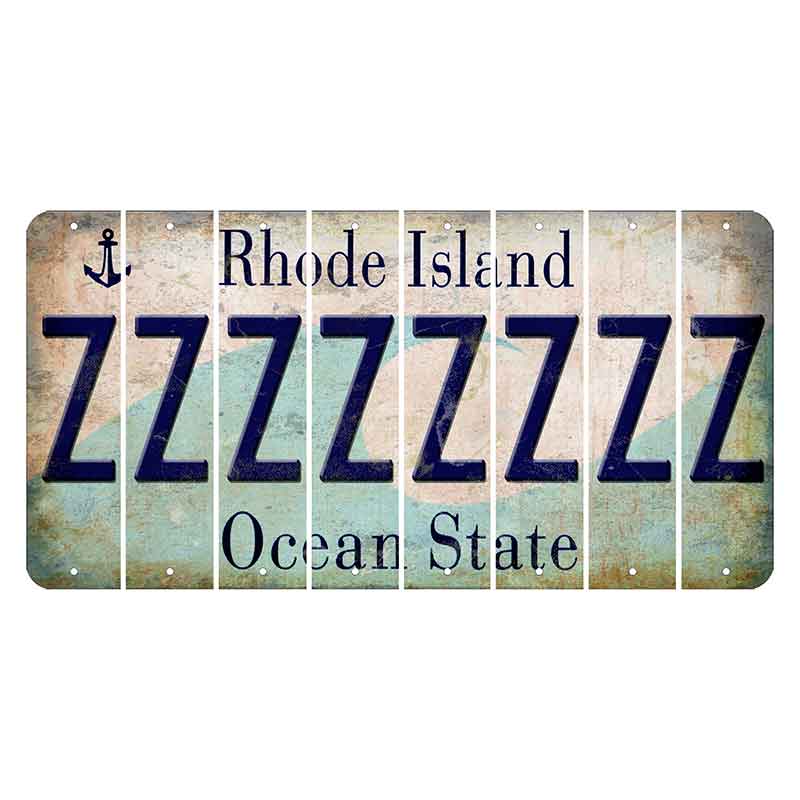 Rhode Island Wave Cut License Plate Strips (Set of 8) Z