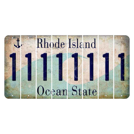 Rhode Island Wave Cut License Plate Strips (Set of 8) 1