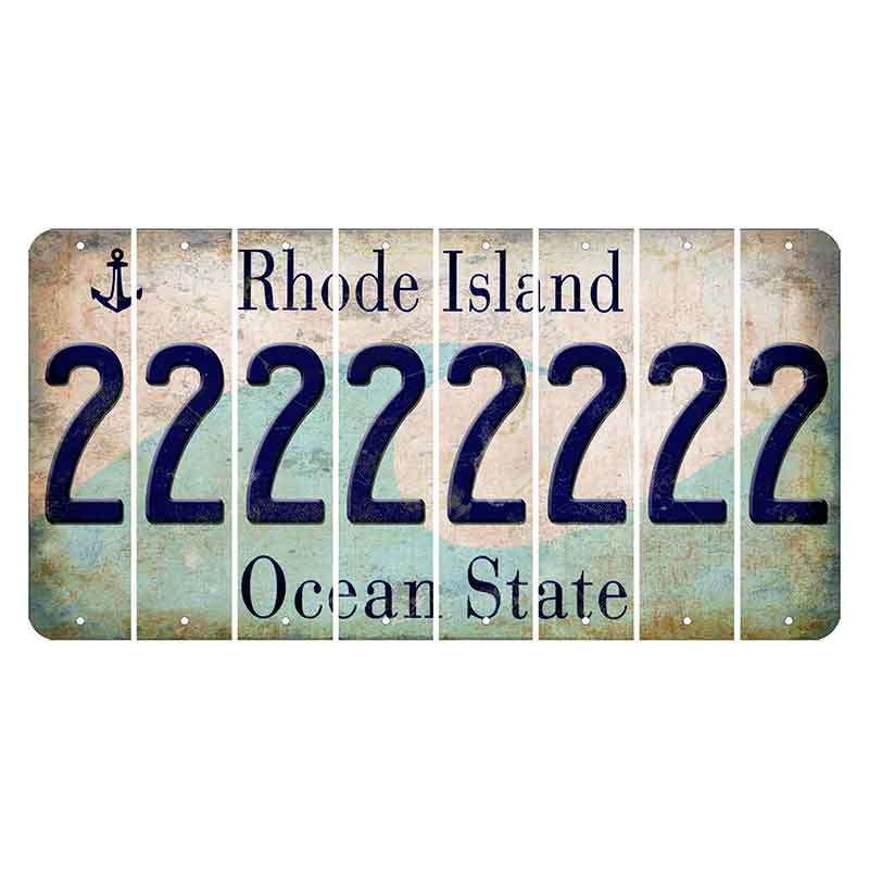 Rhode Island Wave Cut License Plate Strips (Set of 8) 2